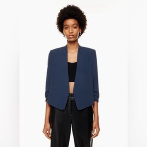 215- -Babaton's Power Waist Blazer burnt orange size 0 ruched sleeve